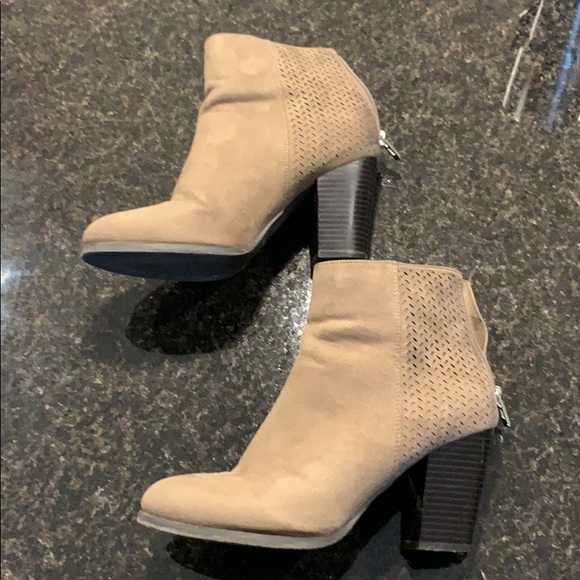 Call It Spring Shoes - Tan Suede Heeled Booties